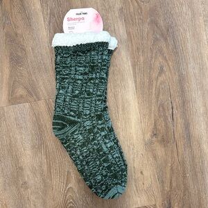 Green Sherpa-Lined Socks